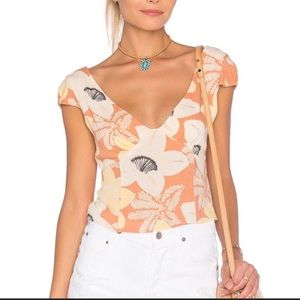 Floral free people crop top size 2